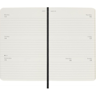 Kalendarz tygodniowy horyzontalny MOLESKINE 2026, 12M, P, miękka oprawa, 9x14cm, czarny, Kalendarze, Zeszyty i bloki