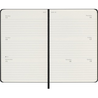 Kalendarz tygodniowy horyzontalny MOLESKINE 2026, 12M, P, twarda oprawa, 9x14cm, czarny, Kalendarze, Zeszyty i bloki