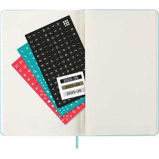 Kalendarz tygodniowy MOLESKINE 2025/26, 18M, L, twarda oprawa, 13x21cm, aquamarine, Kalendarze, Zeszyty i bloki
