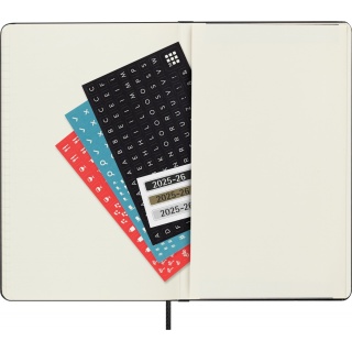 Kalendarz tygodniowy MOLESKINE 2025/26, 18M, L, twarda oprawa, 13x21cm, czarny, Kalendarze, Zeszyty i bloki