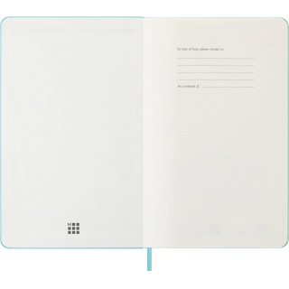 Kalendarz tygodniowy MOLESKINE 2026, 12M, L, twarda oprawa, 13x21cm, aquamarine, Kalendarze, Zeszyty i bloki