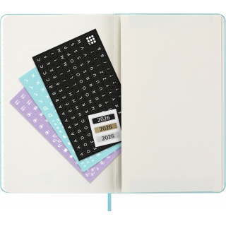Kalendarz tygodniowy MOLESKINE 2026, 12M, L, twarda oprawa, 13x21cm, aquamarine, Kalendarze, Zeszyty i bloki