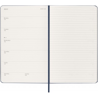 Kalendarz tygodniowy MOLESKINE 2026, 12M, L, twarda oprawa, 13x21cm, sapphire blue, Kalendarze, Zeszyty i bloki