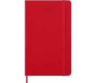 Kalendarz tygodniowy MOLESKINE 2026, 12M, L, twarda oprawa, 13x21cm, scarlet red, Kalendarze, Zeszyty i bloki