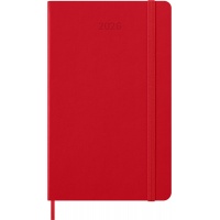 Kalendarz tygodniowy MOLESKINE 2026, 12M, L, twarda oprawa, 13x21cm, scarlet red, Kalendarze, Zeszyty i bloki