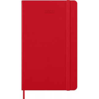 Kalendarz tygodniowy MOLESKINE 2026, 12M, L, twarda oprawa, 13x21cm, scarlet red, Kalendarze, Zeszyty i bloki
