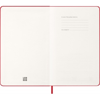 Kalendarz tygodniowy MOLESKINE 2026, 12M, L, twarda oprawa, 13x21cm, scarlet red, Kalendarze, Zeszyty i bloki