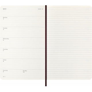 Kalendarz tygodniowy MOLESKINE 2026, 12M, L, synt. skóra węża, 13x21cm, edycja limitowana, w pudełku, bordeaux, Kalendarze, Zeszyty i bloki