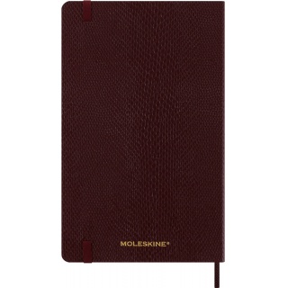 Kalendarz tygodniowy MOLESKINE 2026, 12M, L, synt. skóra węża, 13x21cm, edycja limitowana, w pudełku, bordeaux, Kalendarze, Zeszyty i bloki