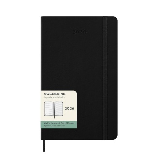 Kalendarz tygodniowy MOLESKINE 2026, 12M, L, twarda oprawa, 13x21cm, czarny, Kalendarze, Zeszyty i bloki