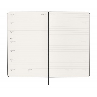 Kalendarz tygodniowy MOLESKINE 2026, 12M, L, twarda oprawa, 13x21cm, czarny, Kalendarze, Zeszyty i bloki