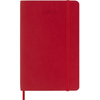 Kalendarz tygodniowy MOLESKINE 2026, 12M, P, miękka oprawa, 9x14cm, scarlet red, Kalendarze, Zeszyty i bloki
