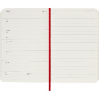 Kalendarz tygodniowy MOLESKINE 2026, 12M, P, miękka oprawa, 9x14cm, scarlet red, Kalendarze, Zeszyty i bloki