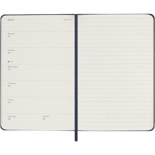Kalendarz tygodniowy MOLESKINE 2026, 12M, P, twarda oprawa, 9x14cm, sapphire blue, Kalendarze, Zeszyty i bloki