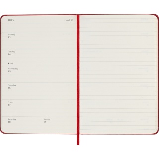 Kalendarz tygodniowy MOLESKINE 2026, 12M, P, twarda oprawa, 9x14cm, scarlet red, Kalendarze, Zeszyty i bloki