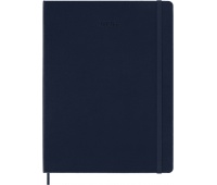Kalendarz tygodniowy MOLESKINE 2026, 12M, XL, twarda oprawa, 19x25cm, sapphire blue, Kalendarze, Zeszyty i bloki