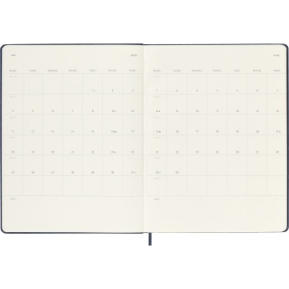 Kalendarz tygodniowy MOLESKINE 2026, 12M, XL, twarda oprawa, 19x25cm, sapphire blue, Kalendarze, Zeszyty i bloki