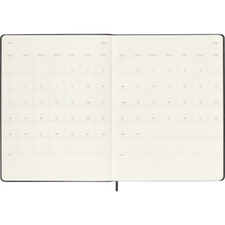 Kalendarz tygodniowy MOLESKINE 2026, 12M, XL, twarda oprawa, 19x25cm, czarny, Kalendarze, Zeszyty i bloki
