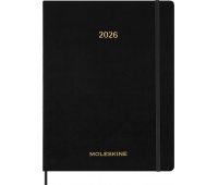Kalendarz tygodniowy vertykalny MOLESKINE 2026, 15M, XXL, miękka oprawa, 23,5x28cm, czarny, Kalendarze, Zeszyty i bloki