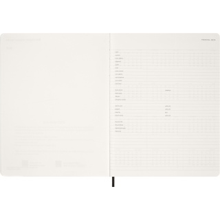 Kalendarz tygodniowy vertykalny MOLESKINE 2026, 15M, XXL, miękka oprawa, 23,5x28cm, czarny, Kalendarze, Zeszyty i bloki