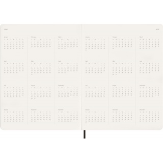 Kalendarz tygodniowy vertykalny MOLESKINE 2026, 15M, XXL, miękka oprawa, 23,5x28cm, czarny, Kalendarze, Zeszyty i bloki