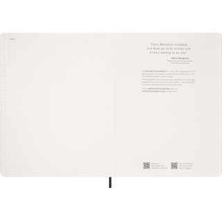Kalendarz tygodniowy vertykalny MOLESKINE 2026, 15M, XXL, miękka oprawa, 23,5x28cm, czarny, Kalendarze, Zeszyty i bloki