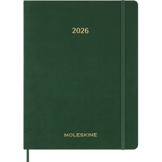 Kalendarz tygodniowy vertykalny MOLESKINE 2026, 15M, XXL, miękka oprawa, 23,5x28cm, myrtle green, Kalendarze, Zeszyty i bloki