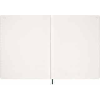 Kalendarz tygodniowy vertykalny MOLESKINE 2026, 15M, XXL, miękka oprawa, 23,5x28cm, myrtle green, Kalendarze, Zeszyty i bloki