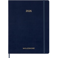 Kalendarz tygodniowy vertykalny MOLESKINE 2026, 15M, XXL, miękka oprawa, 23,5x28cm, sapphire blue, Kalendarze, Zeszyty i bloki
