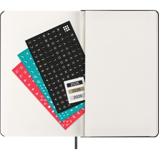 Kalendarz tygodniowy vertykalny MOLESKINE 2026, 12M, L, twarda oprawa, 13x21cm, czarny, Kalendarze, Zeszyty i bloki