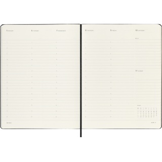 Kalendarz tygodniowy vertykalny MOLESKINE Pro 2026, 12M, XL, twarda oprawa, 19x25cm, czarny, Kalendarze, Zeszyty i bloki