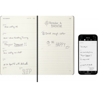 Kalendarz tygodniowy MOLESKINE Smart 2026, 12M, L, twarda oprawa, 13x21cm, czarny, Kalendarze, Zeszyty i bloki