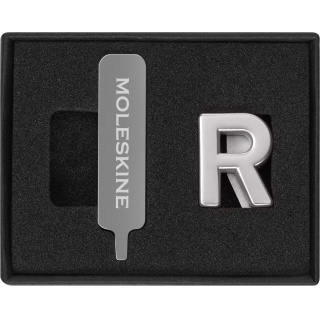 Przypinka MOLESKINE R, srebrna, Notatniki, Zeszyty i bloki