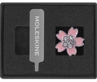 Przypinka MOLESKINE Sakura Pin Crystal Flower 2025, różowa, Notatniki, Zeszyty i bloki