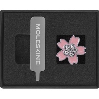 Przypinka MOLESKINE Sakura Pin Crystal Flower 2025, różowa, Notatniki, Zeszyty i bloki