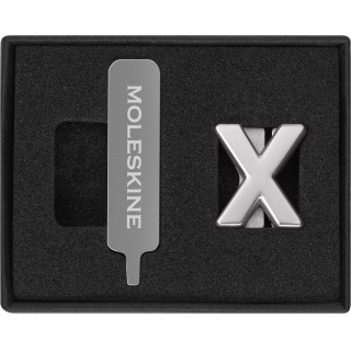 Przypinka MOLESKINE X, srebrna, Notatniki, Zeszyty i bloki