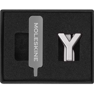 Przypinka MOLESKINE Y, srebrna, Notatniki, Zeszyty i bloki