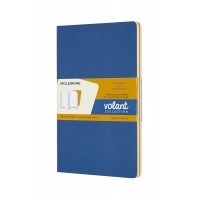 Zestaw 2 zeszytów MOLESKINE Volant, L, 13x21cm, gładki, 96 stron, blue/amber yellow, Zeszyty, Artykuły szkolne