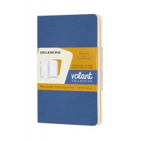 Zestaw 2 zeszytów MOLESKINE Volant, P, 9x14cm, gładki, 80 stron, blue/amber yellow, Zeszyty, Artykuły szkolne