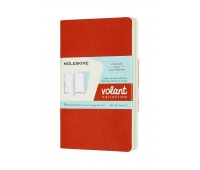 Set of 2 notebooks MOLESKINE Volant, P, 9x14cm, plain, 80 pages, coral orange/aquamarine