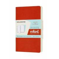 Zestaw 2 zeszytów MOLESKINE Volant, P, 9x14cm, gładki, 80 stron, coral orange/aquamarine, Zeszyty, Artykuły szkolne