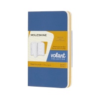 Zestaw 2 zeszytów MOLESKINE Volant, XS, 6,5x10,5cm, w linie, 56 stron, blue/amber yellow, Zeszyty, Artykuły szkolne