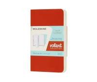 Set of 2 notebooks MOLESKINE Volant, XS, 6,5x10,5cm, ruled, 56 pages, coral orange/aquamarine
