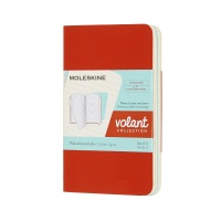 Zestaw 2 zeszytów MOLESKINE Volant, XS, 6,5x10,5cm, w linie, 56 stron, coral orange/aquamarine, Zeszyty, Artykuły szkolne