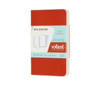 Set of 2 notebooks MOLESKINE Volant, XS, 6,5x10,5cm, plain, 56 pages, coral orange/aquamarine
