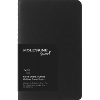 Zestaw 2 zeszytów MOLESKINE Smart Cahier, P, 9x14cm, w linie, czarny, Zeszyty, Artykuły szkolne
