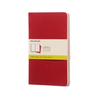 Zestaw 3 zeszytów MOLESKINE Cahier Journals, L, 13x21cm, gładki, 80 stron, cranberry red, Zeszyty, Artykuły szkolne