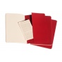 Set of 3 notebooks MOLESKINE Cahier Journals, L, 13x21cm, plain, 80 pages, cranberry red