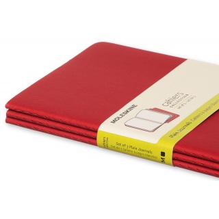 Zestaw 3 zeszytów MOLESKINE Cahier Journals, L, 13x21cm, gładki, 80 stron, cranberry red, Zeszyty, Artykuły szkolne