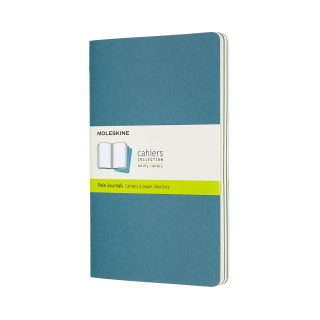 Zestaw 3 zeszytów MOLESKINE Cahier Journals, L, 13x21cm, gładki, 80 stron, brisk blue, Zeszyty, Artykuły szkolne